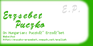 erzsebet puczko business card